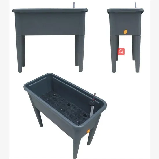 Floreciente urbano para exteriores, soporte para plantas de cama de jardín elevada, jardinera elevada con tapón de drenaje y patas, superventas