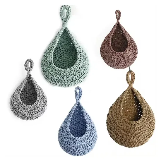 Cesta colgante Cesta de almacenamiento de algodón tejido para pared