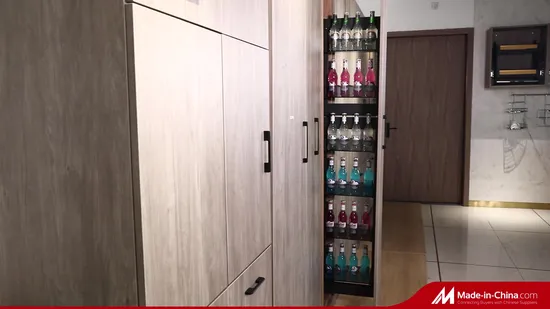 Cajón de cocina Wellmax, cesta lateral de cajón multifuncional con recubrimiento en polvo, de aluminio, colgante, de montaje lateral, gris y marrón